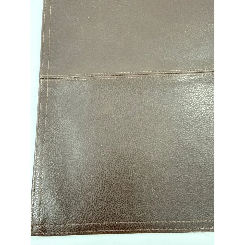 Pier One Placemats Brown Faux Leather Set of 10 Stitched Rectangular
